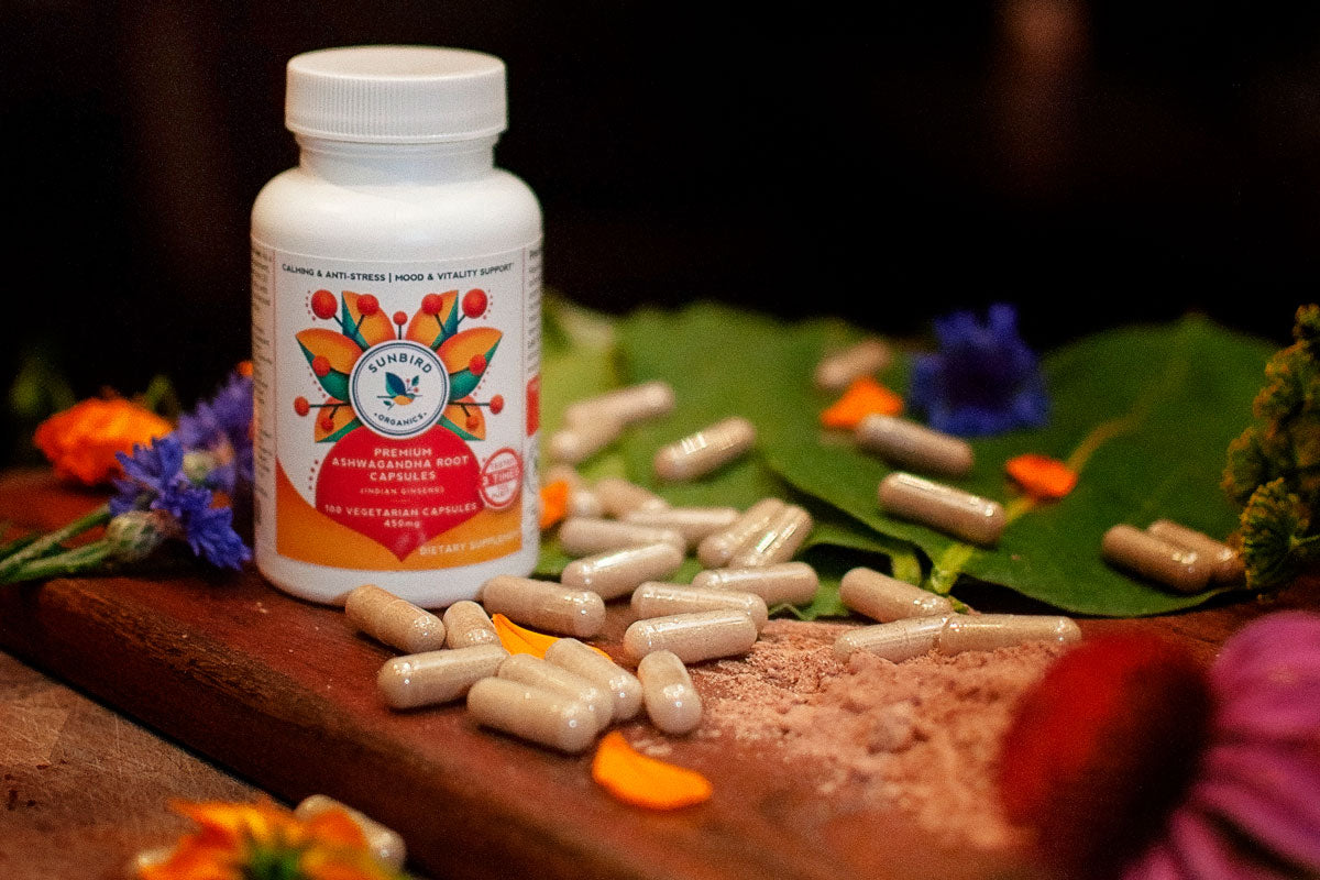 Premium Organic Ashwagandha Root Powder Capsules, 1200 mg 120 caps